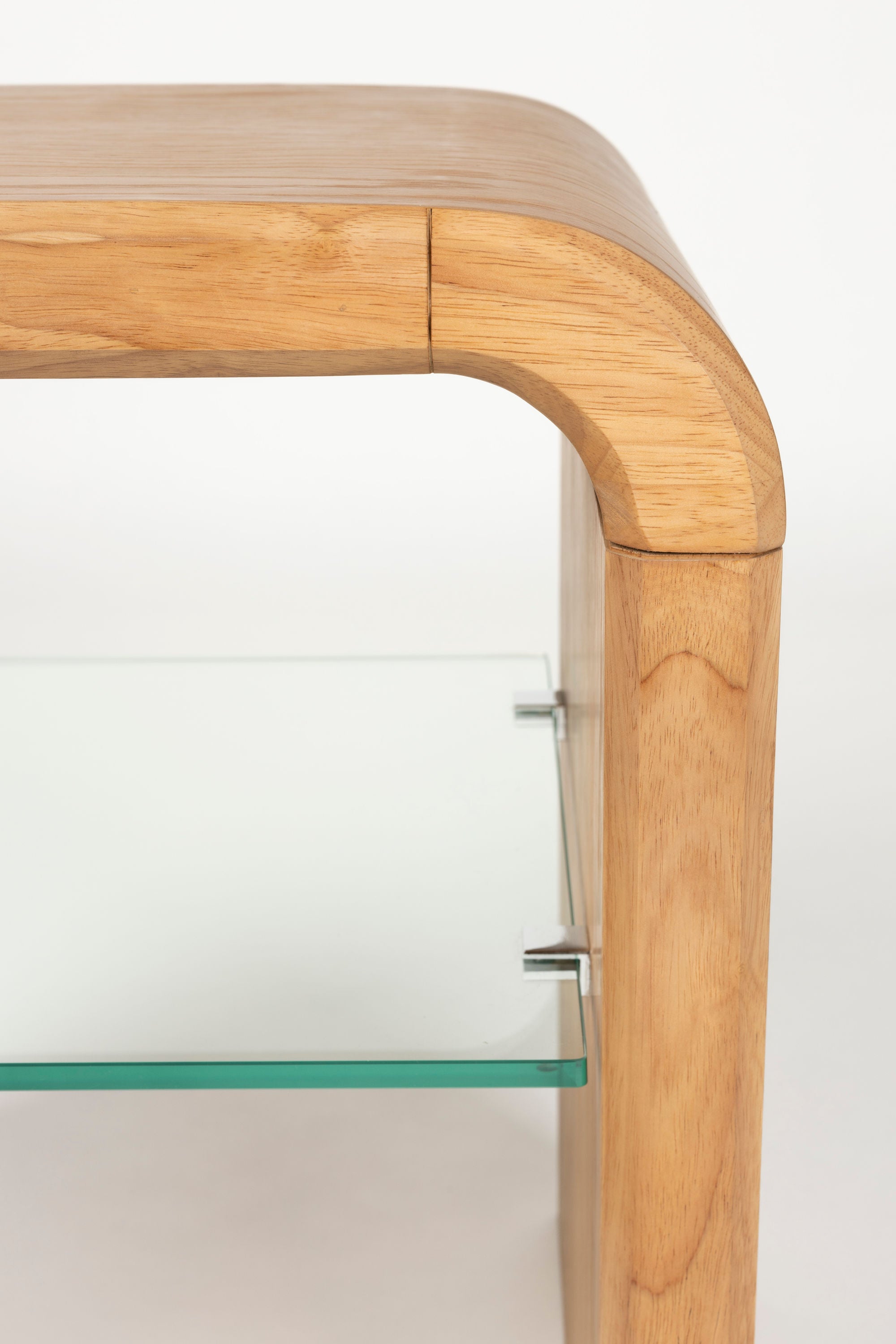 Zuiver Brave Curved Natural Oak Wood Side Table